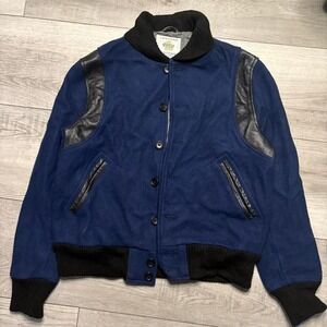 1960s rare vintage Golden Bear varsity jacket with leather sleeves and‎ collar